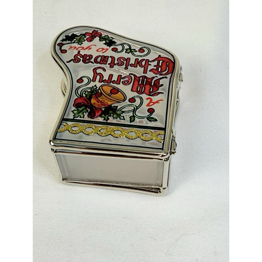Amia Stained Glass Merry Christmas Trinket/ Jewelry Box - Picture 3 of 8